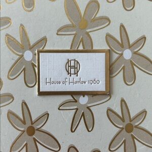 House of Harlow 1960 Gold and Rhinestone Floral Design bracelet, NIB